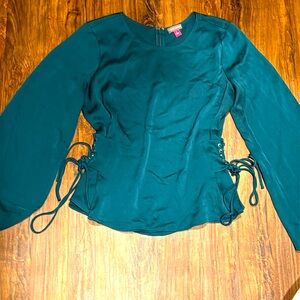 Womens Vince Camuto Silk, Tie Waist Work Blouse